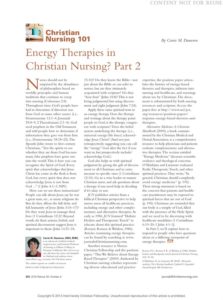 Energy Therapies in Christian Nursing - Part 2